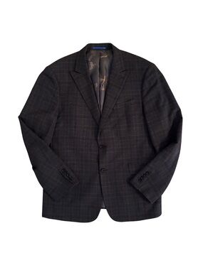 Sondergaard Copenhagen Men's Charcoal/Brown Plaid Slim Blazer